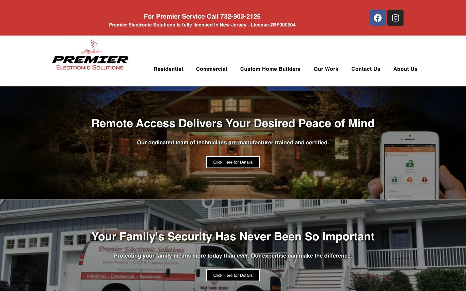Premier Electronic Solutions website home page designed by Gorman Web